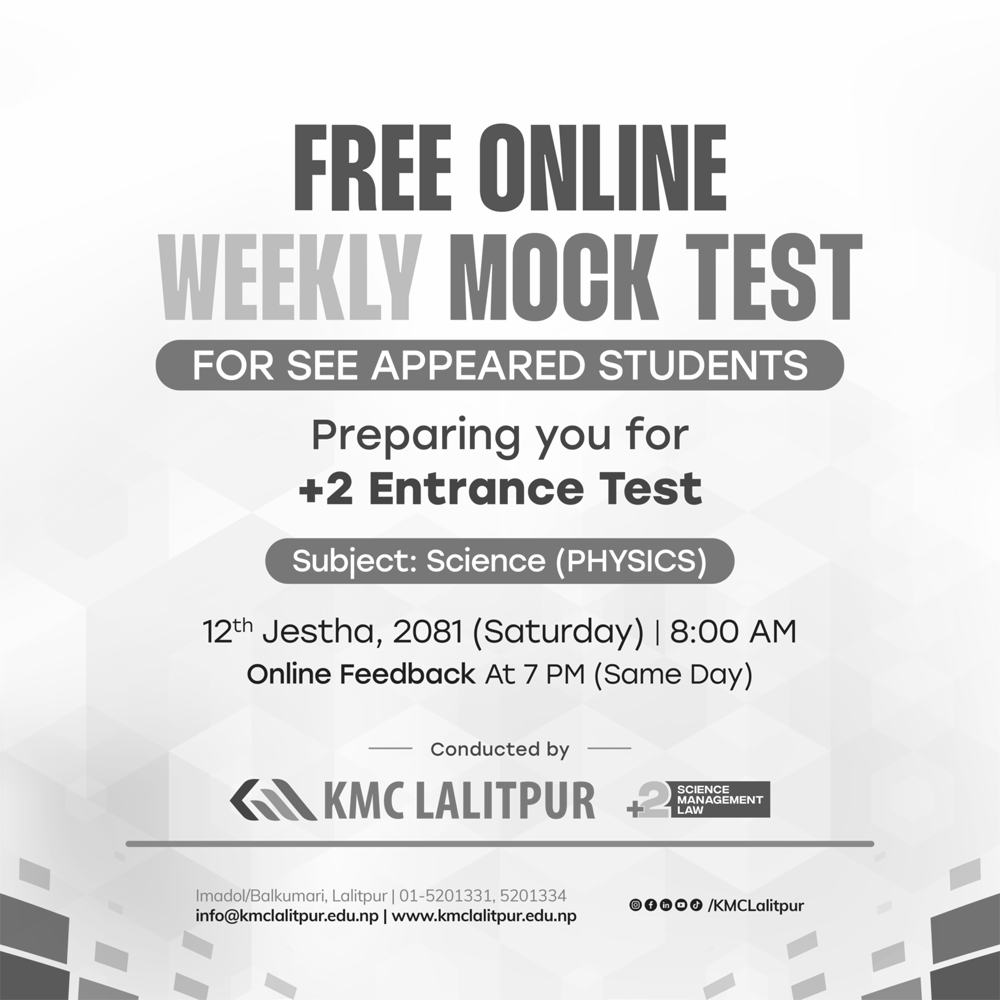 KMC Lalitpur Offered Free Online Weekly Mock Test