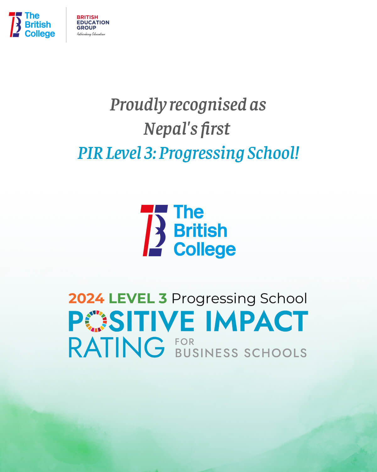 The British College Makes History in the Positive Impact Rating League