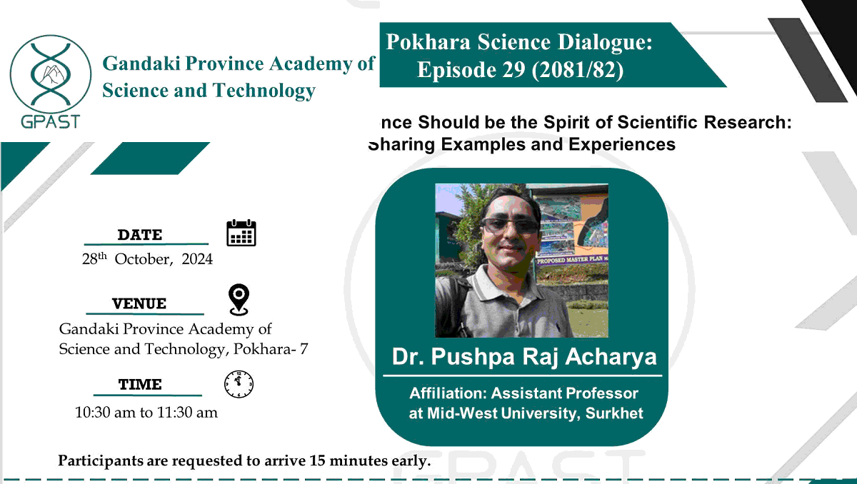 GPAST Announces Pokhara Science Dialogue Episode 29 