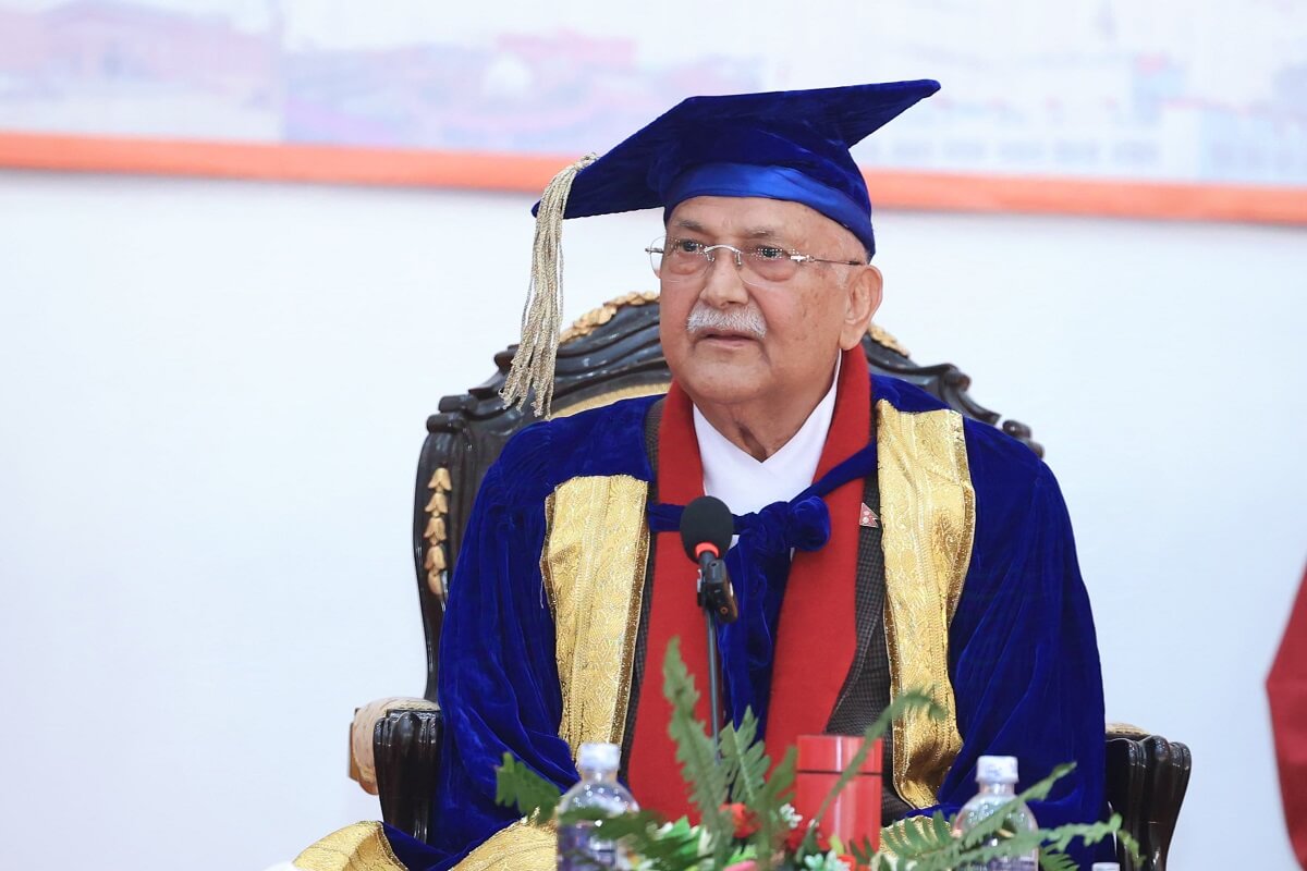 PM Oli at Convocation of Lumbini Buddhist University