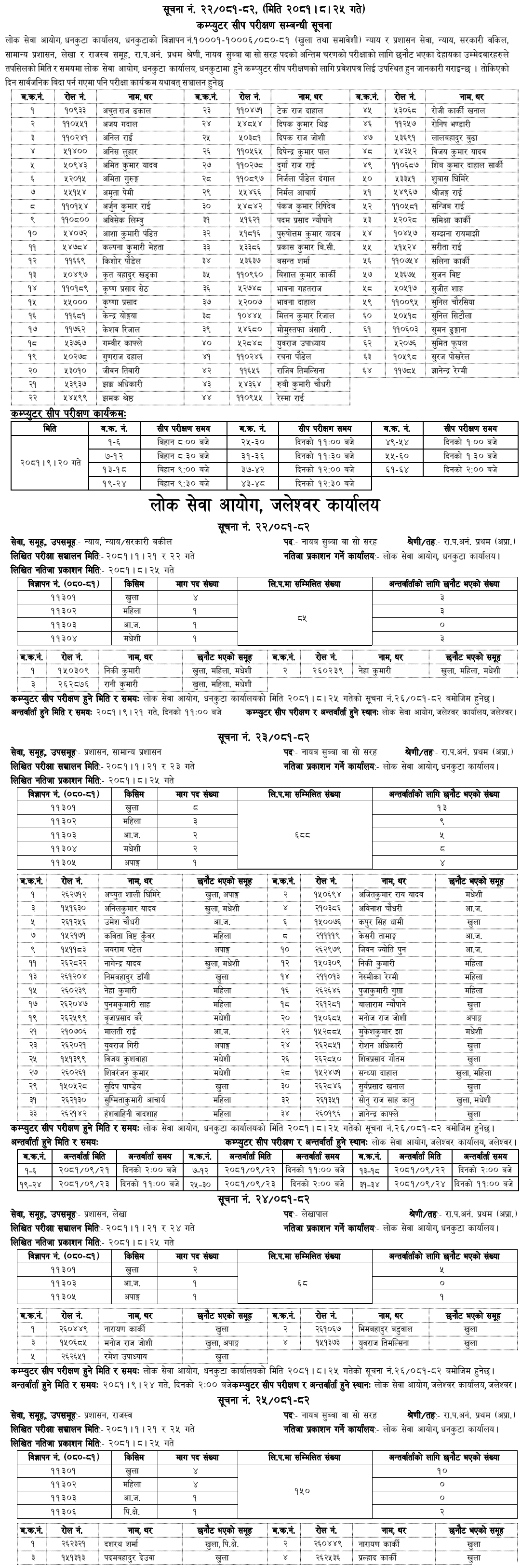 Lok Sewa Aayog Published Weekly Notices 2081 Poush 3-1 