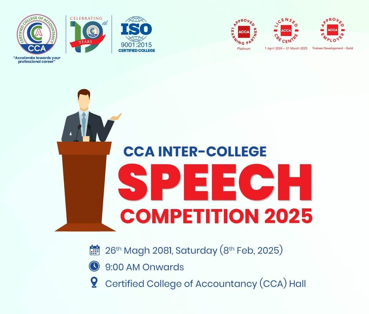 CCA Host Inter-College Speech Competition 2025 