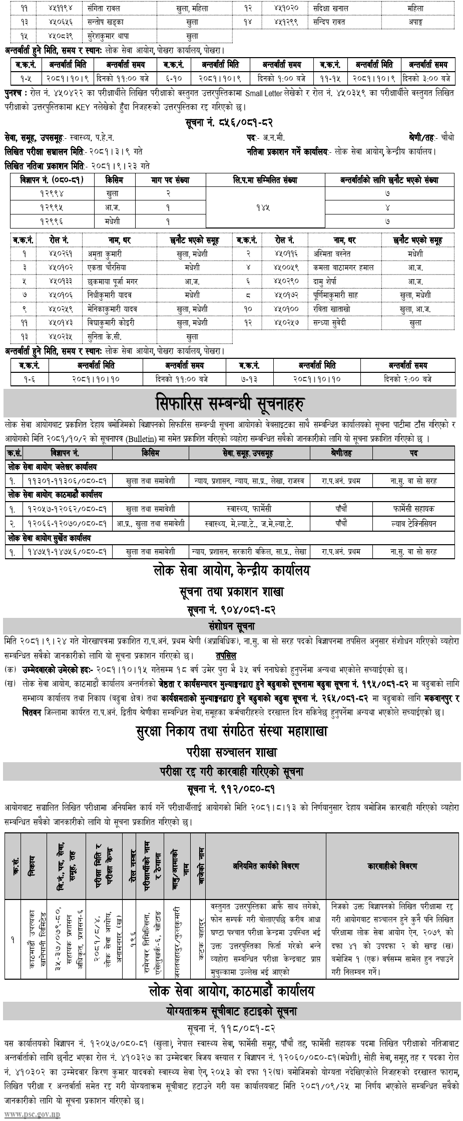 Lok Sewa Aayog Weekly Notices 2081 Magh 2-1 