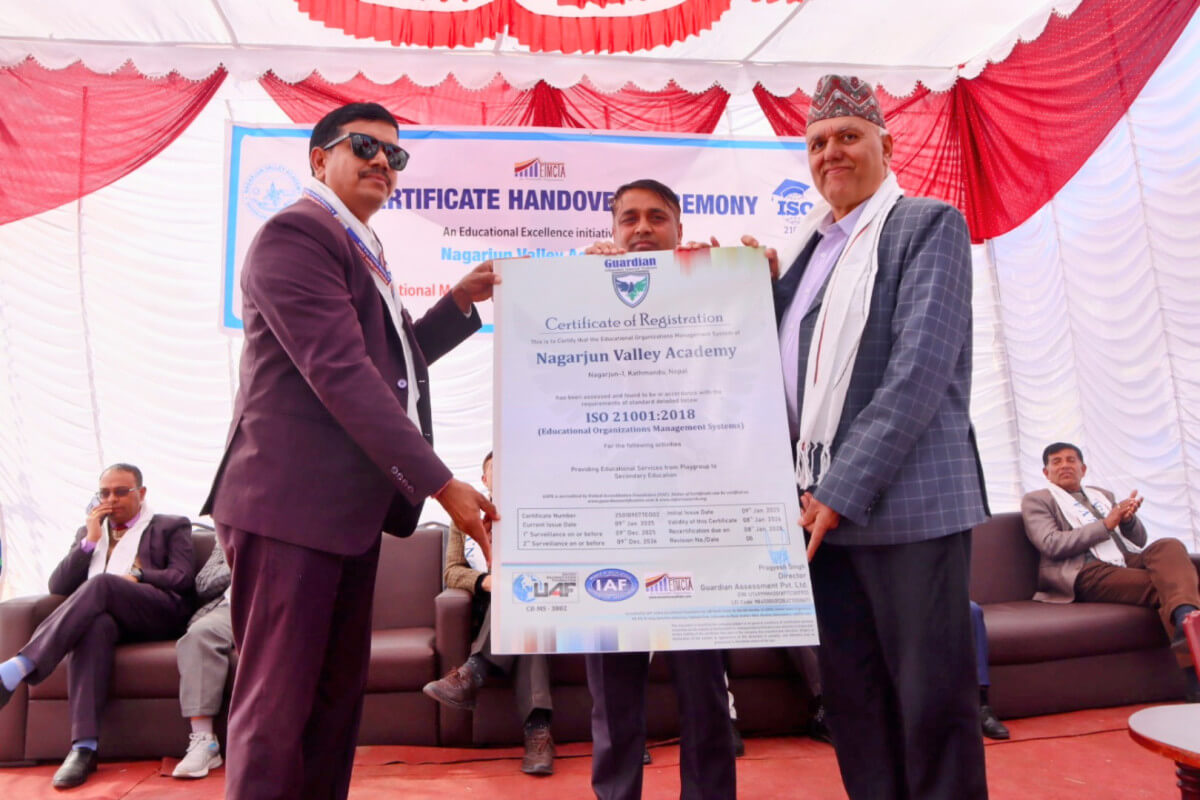 Nagarjuna Valley Academy Kathmandu Certified by ISO Certificate 