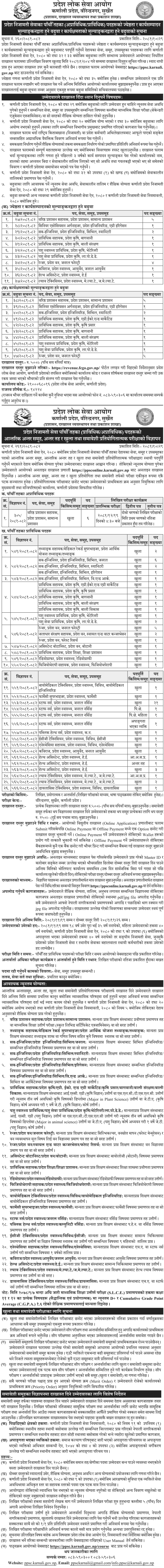 Karnali Pradesh Lok Sewa Aayog Vacancy for 5th Level Assistant 2081 