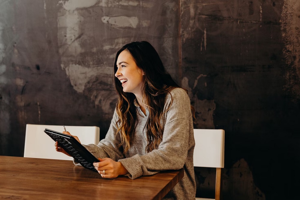 Women with Tablet 