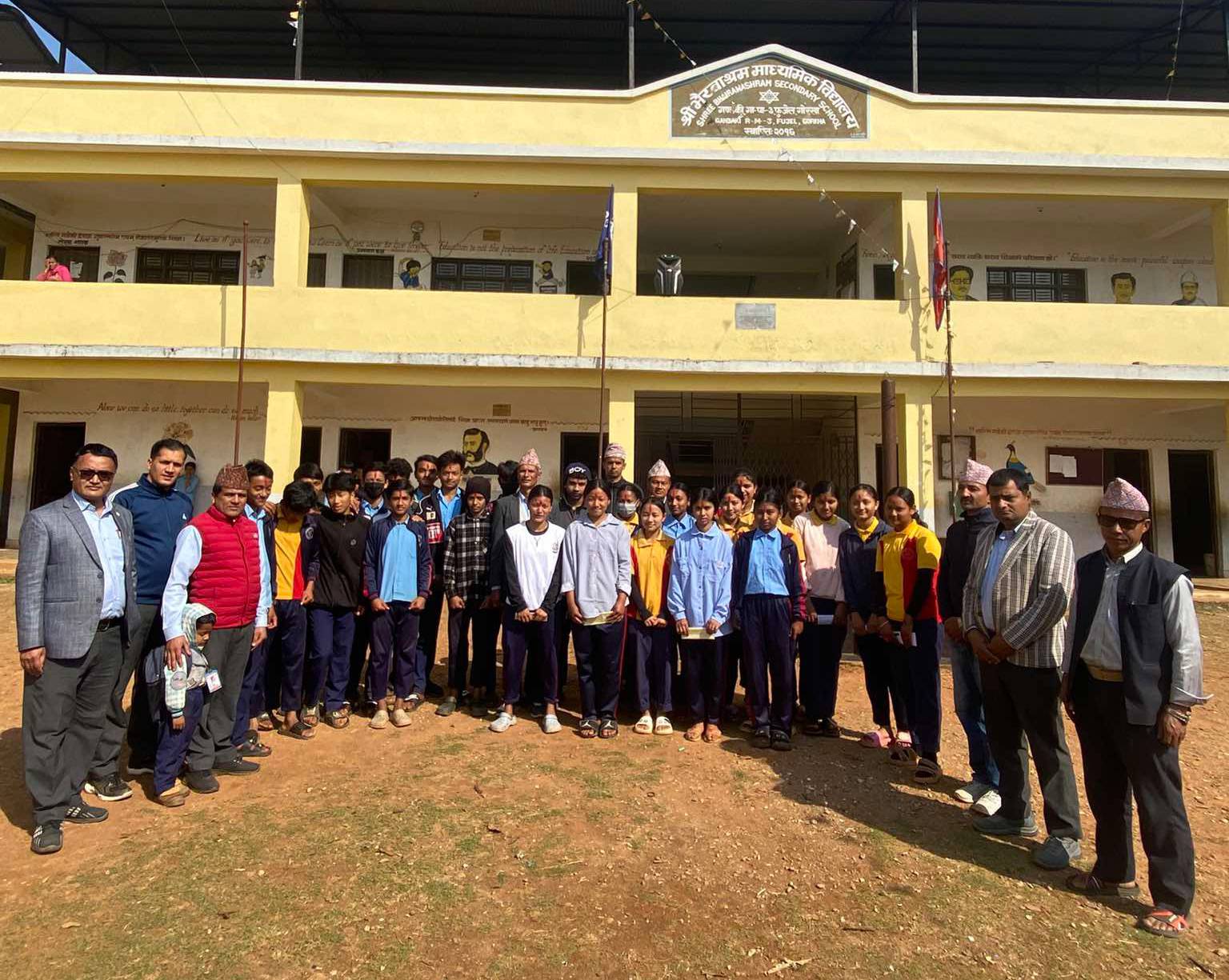 Bhairawashram Secondary School, Gorkha Students